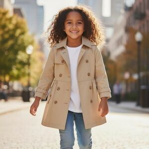 Ralph Lauren Hooded Trench Coat - girls size 6